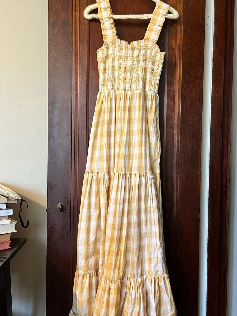Abercrombie & Fitch Yellow and White Gingham Maxi Dress - Picture 2 of 4